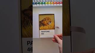 Lion King of the Animals 🦁 Pantone Card Painting Challenge Day 50/100 #shorts