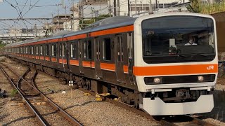 ジョイント音最高！209系500番台千ｹﾖM75編成[シングルアームパンタグラフ]が回送電車として、東所沢駅3番線に到着！[39M]5月16日16:43