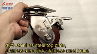 4 Inch Castors Stainless Steel Polyurethane Swivel Caster Heavy Duty Industrial Caster