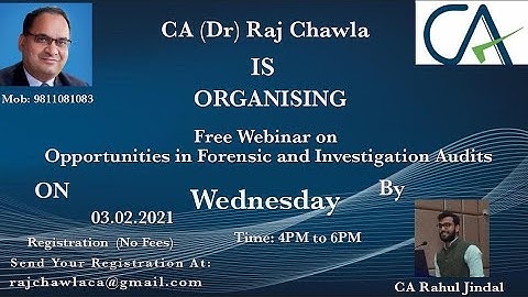 Free Webinar on Opportunities in Forensic and Investigation Audits