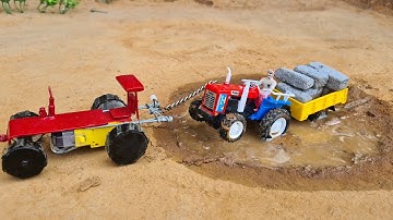 Diy tractor stuck in mud  mini science project || Ghostvilla