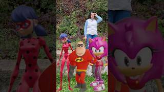 Dolls turned into real Lady Bug, Mr. Incredible, Amy Rose #shorts #funny