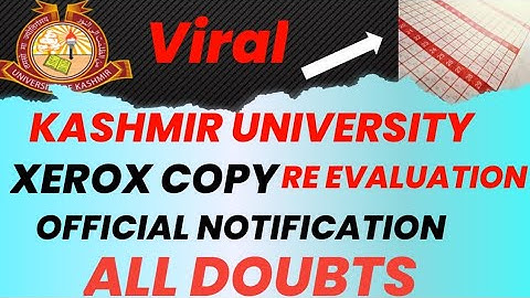 Kashmir university xerox re evaluation  all doubts clear #how to apply for xerox  Kashmir university
