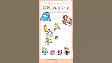 Brain Out Level 102 Challenge!" #relaxingart | Please help me find my socks.