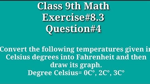 Convert the following temperatures given in Celsius degrees into Fahrenheit and then draw its graph