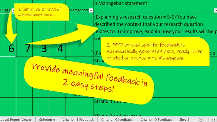 IB MYP assessment -  Give better feedback in less time!