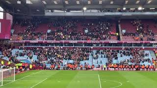 Arsenal fans singing Jorginho’s name after the full-time whistle at Villa Park.