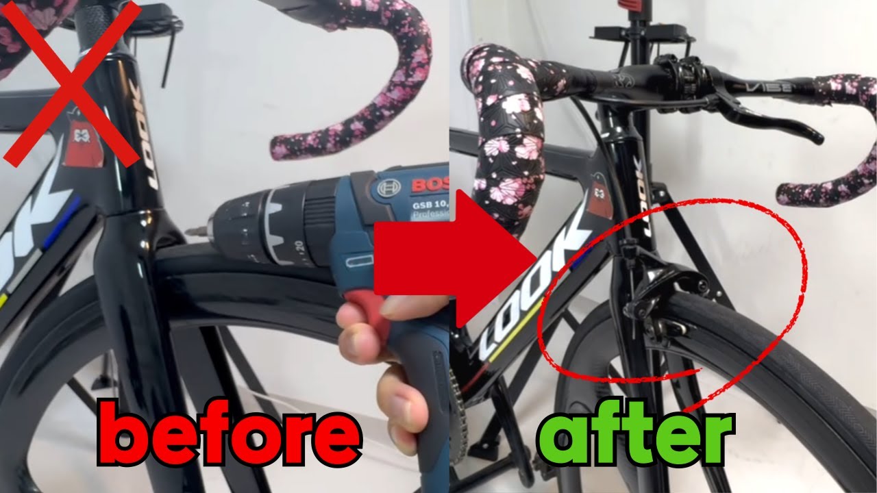 선수용(?) 카본 픽시 자전거에 브레이크 달기! (홀가공 X)