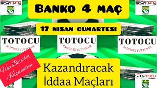 Banko 4 Maç 17 Ni̇san Artesi̇ Kazandiracak İddaa Maçlari Totocu Bahi̇sbaz