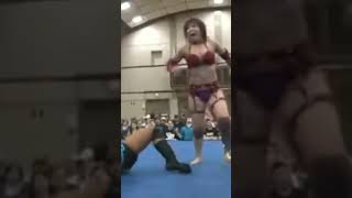 Asuka With A Mive Spinning Kick To Sara Del Ray