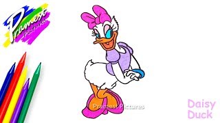 Daisy Duck | Cara Menggambar dan Mewarnai Gambar Kartun Donal Bebek untuk Anak-anak