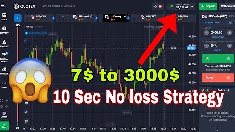 7$ to 3000$ compounding done || quotex 10 sec strategy no loss strategy