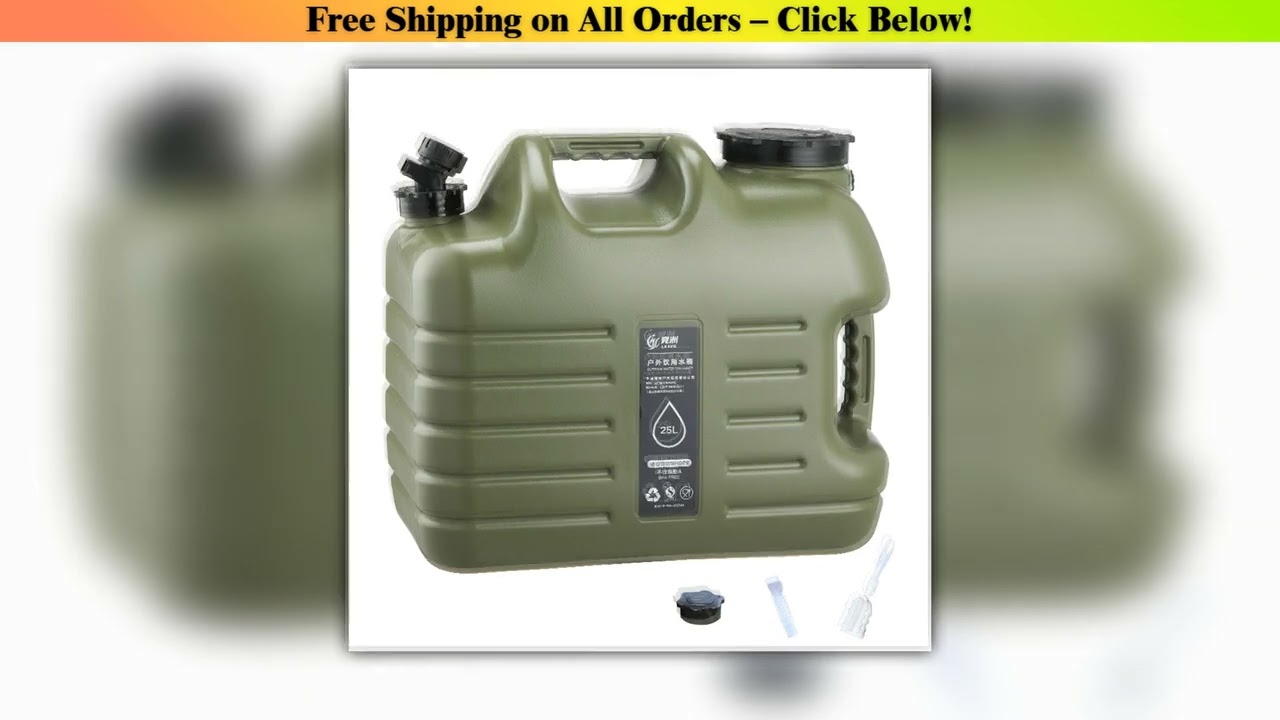 25L Water Containers Jug Portable Camping Bucket Water Storage with Detachable Faucet No Leakage