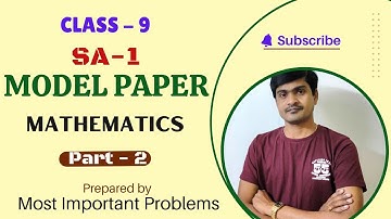 Summative Exam-1 (SA-1) Model Paper  I Class- 9 I Part- 2 I AP-Maths I Imp problems I Ramesh  Sir