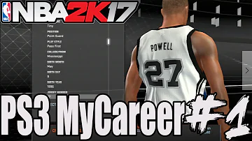 NBA 2K17 - PS3 MYCAREER #1 - Player Creation + Rookie Showcase!