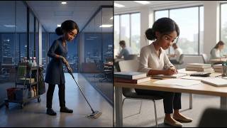 SHE CLEANED OFFICES AT NIGHT WHILE STUDYING ACCOUNTING DURING THE DAY