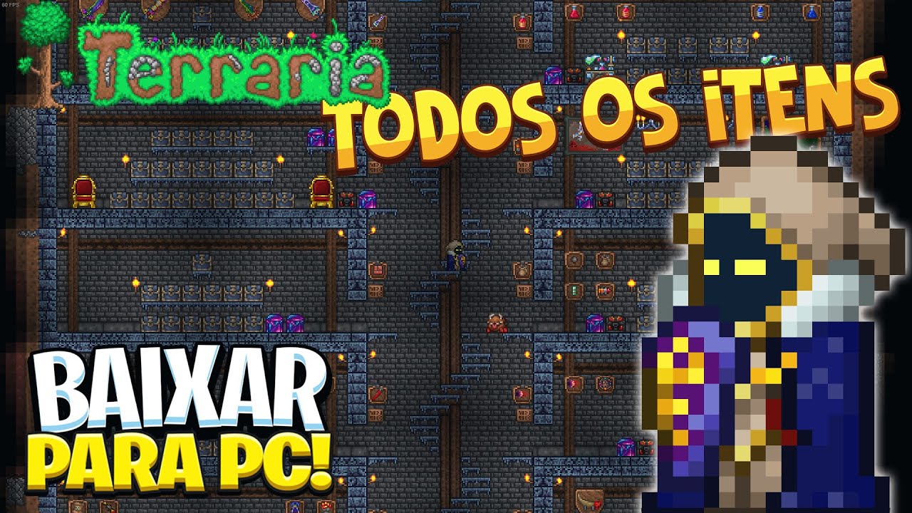 COMO BAIXAR O MAPA COM TODOS OS ITENS DO TERRARIA PARA PC!! - All Itens Map  (Inferno Lh) 