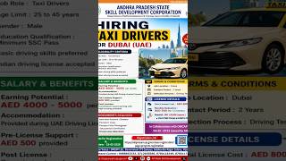 🇦🇪 Dubai Taxi Driver Jobs 2026 | APSSDC Overseas Recruitment 🚖 @Vijayawada