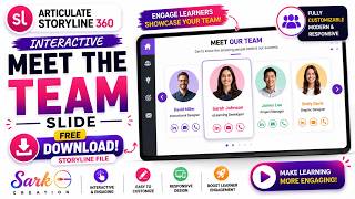 Articulate Storyline 360 Interactive Meet the Team Slide | Free Storyline Template Download