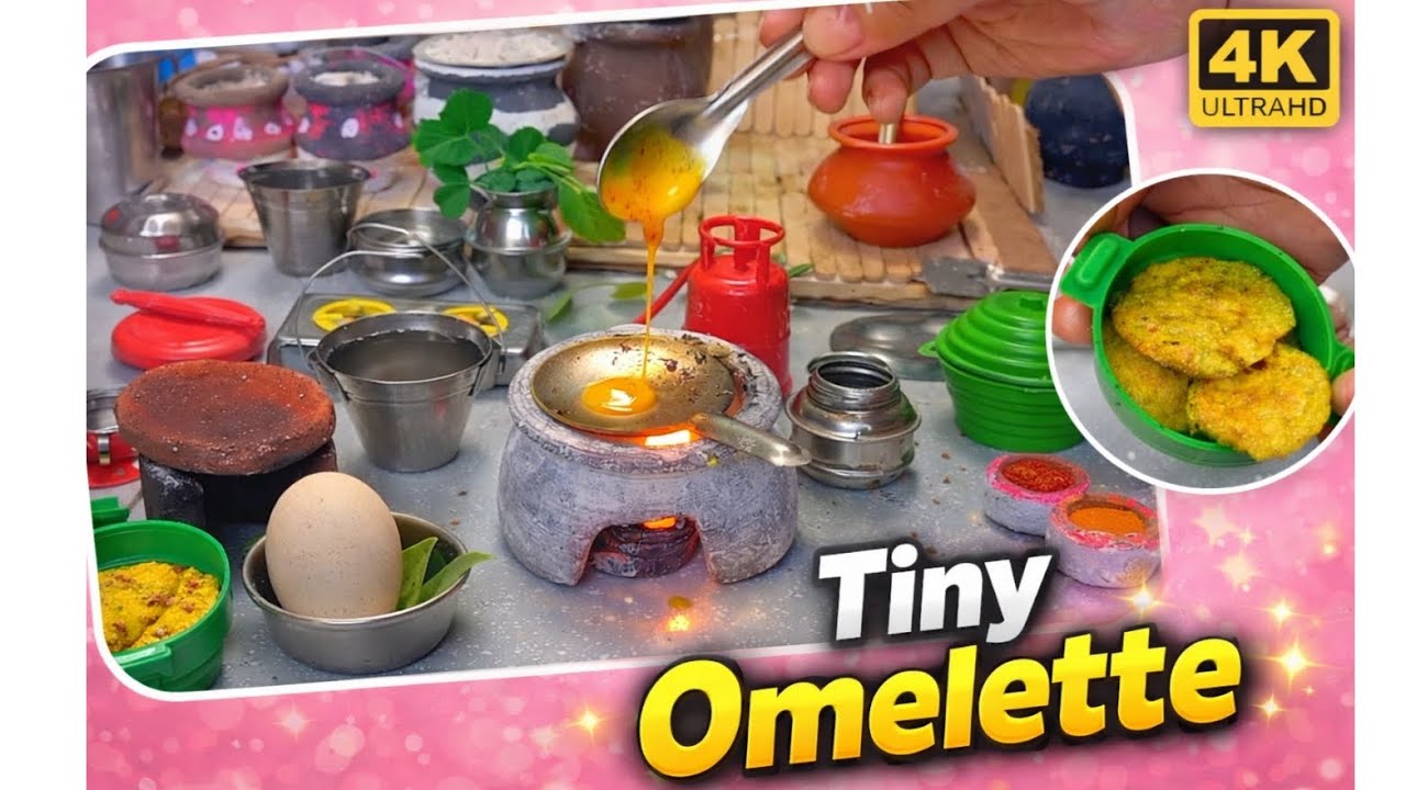 Tiny Omelette in Mini Kitchen 😍 | Rani's tiny food|Mini Cooking| ASMR video|