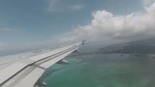 Philippine airlines takeoff Panglao-Bohol airport. See the Virgin island by air. 4K video