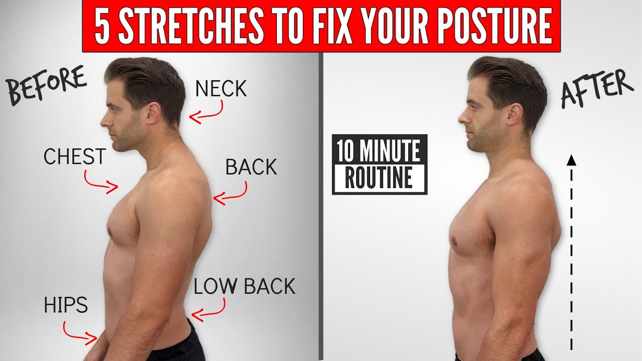 5 Stretches For Better Posture - Works In Just 10 Minutes! 