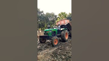 Mud Loading and Unloading Full Trolley Brand New 🆕 Eicher 557 Power Tractor #tractor #shorts #viral