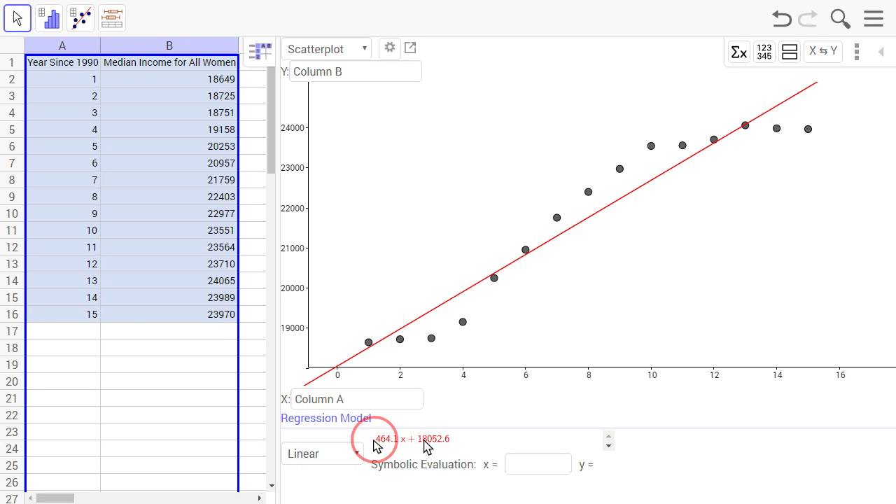 regression line from data in geogebra classic regression line from data in geogebra classic