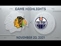 NHL Highlights | Blackhawks vs. Oilers - Nov. 20, 2021