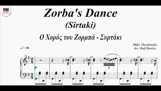 Zorba's Dance - Sirtaki, Ο Χορός του Ζορμπά - Συρτάκι, Piano chords