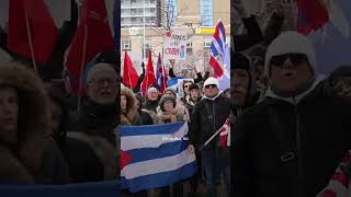 Protest outside US Embassy in Toronto denounces US blockade on Cuba