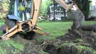 Digging a Trench with a Case 580L Turbo