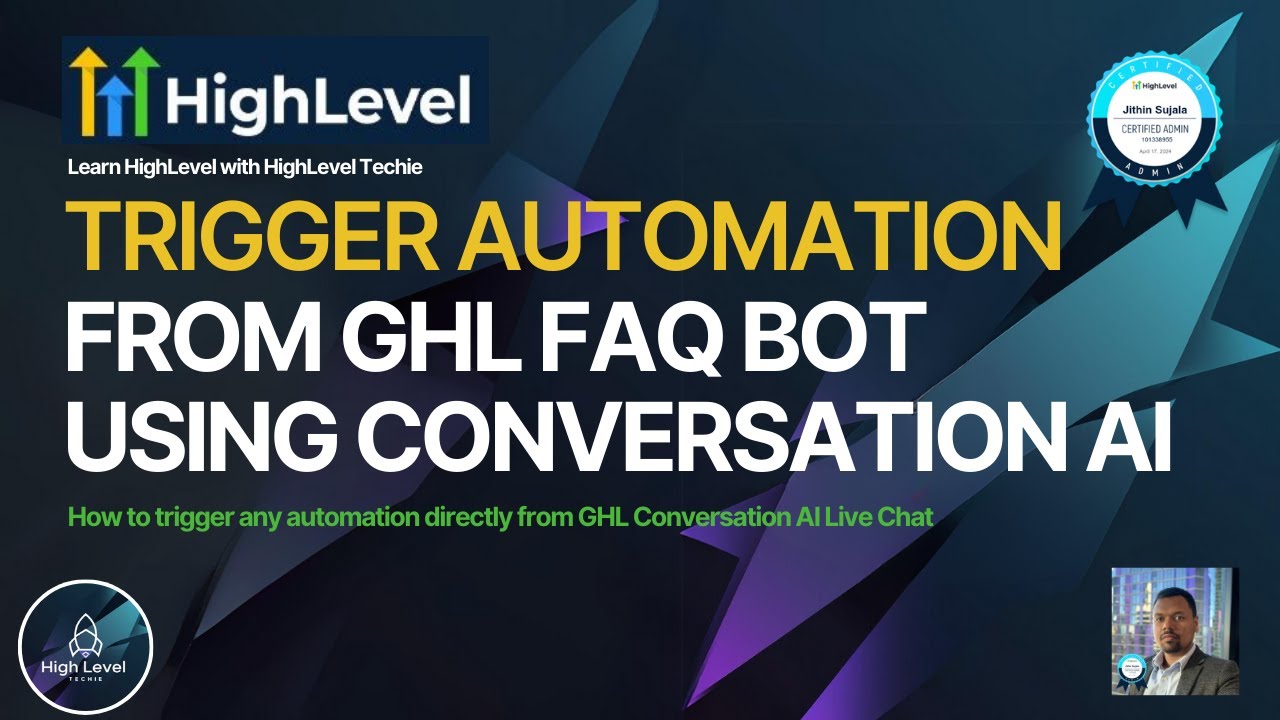 Ghl Questions How to Trigger automations from GHL Conversation AI FAQ Bot - YouTube