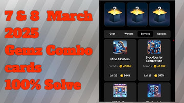 Gemz Daily Combo Today 7 March | Today Gemz Daily Combo | 8 March Gemz Daily Combo #gemz