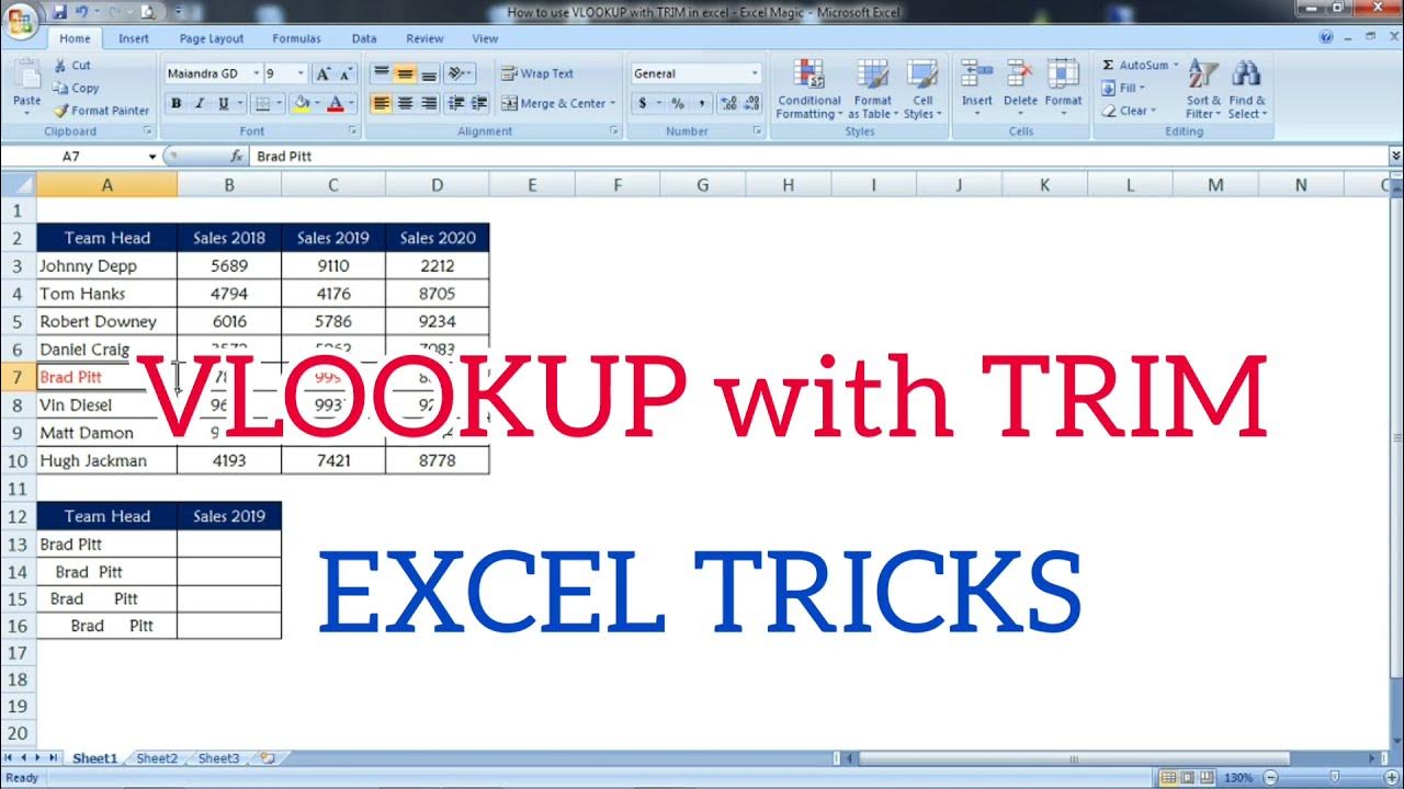 How to use VLOOKUP with TRIM in excel | Excel Tricks | Vlookup | Trim ...