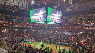 Fire alarm goes off in the middle of the Celtics pregame introduction 🚨
