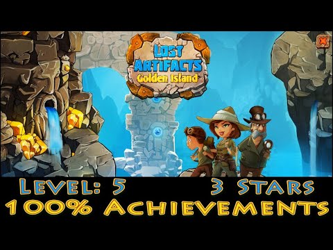 Lost Artifacts Golden Island, Level 5 Earning 3 Stars, 100% Achievements, 1080p/60FPS