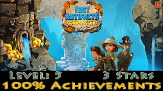 Lost Artifacts Golden Island, Level 5 Earning 3 Stars, 100% Achievements, 1080p/60FPS