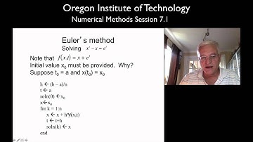 OIT Math 451 session 7.1 Solving Numerical Differential Equations : Euler