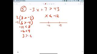 Algebra 1 7th grade section 5-3 inequalities