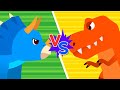 Tyrannosaurus vs Triceratops🦖🦏 | Who's the king of dinos? | Sing Along | Kids Songs | Lotty Friends