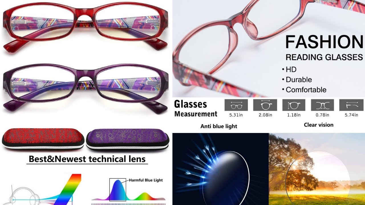 RaoOG 2 pack Blue Blocker Readers with Spring Hinge, Blue Light