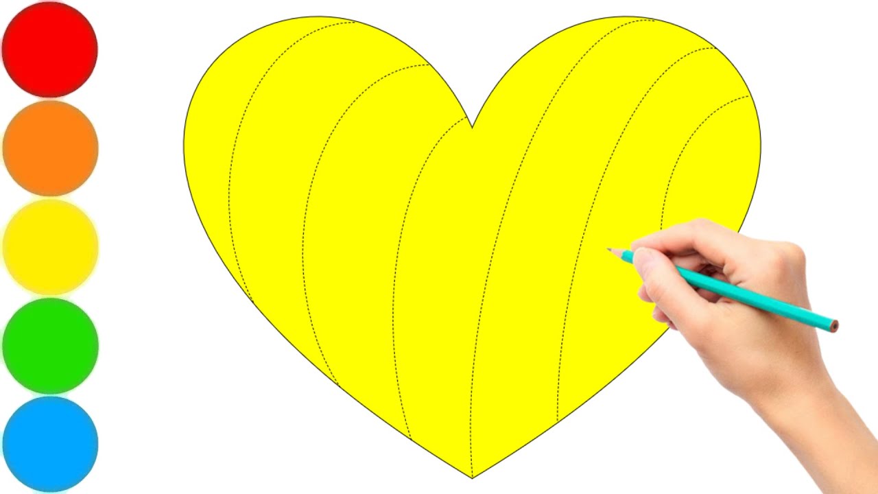 Learn to Draw Heart | Colors for kids & toddlers | 2d Shapes drawing for kids