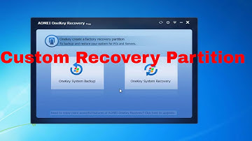 Aomei OneKey Free Edition | Custom Recovery Partition
