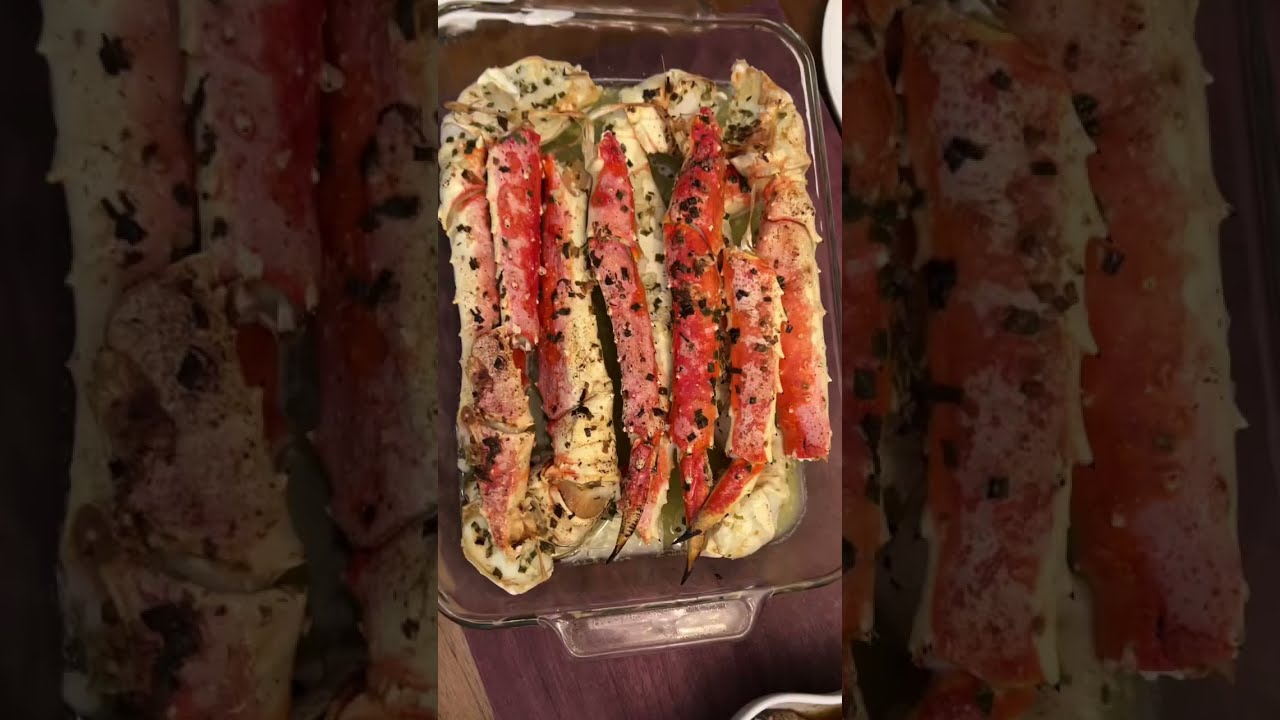 Alaskan king crab legs for dinner, simple no mess recipe of baking crabs