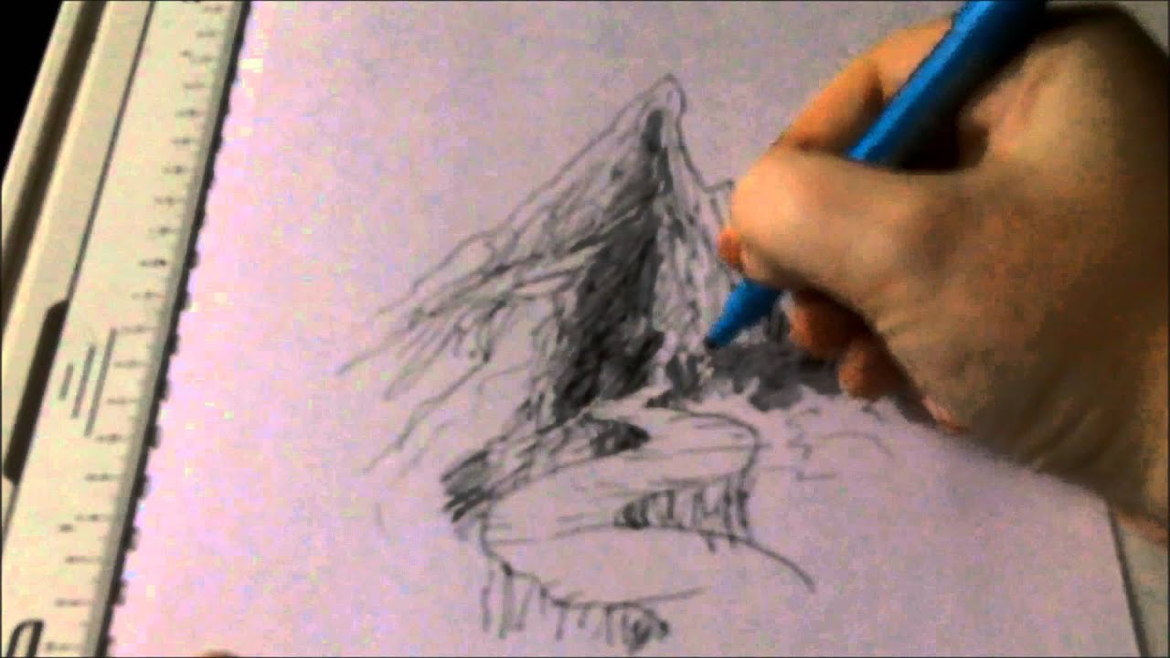 Sketching Lonely Mountain - YouTube