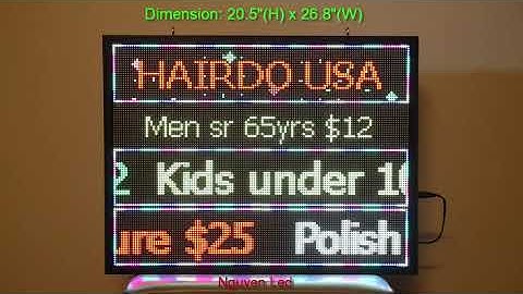 Full color scrolling Led Sign 96 128 P5  Price List demo