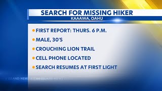 Search resumes for missing hiker on Oahu's Crouching Lion Trail