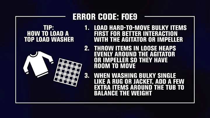 How To Fix a F0E9 Error Code On Maytag® Top Load Washers