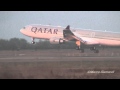 QATAR Airways Airbus A330-302 LANDING @ ROME FIUMICINO LIRF 16R / HD